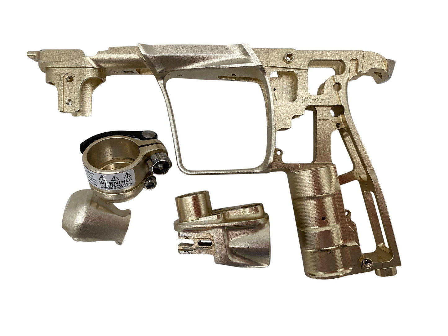 Used Planet Eclipse CS2 Gen 1 Light Gold Electro Frame / ASA / Feedneck / Backcap Paintball Gun from CPXBrosPaintball Buy/Sell/Trade Paintball Markers, New Paintball Guns, Paintball Hoppers, Paintball Masks, and Hormesis Headbands