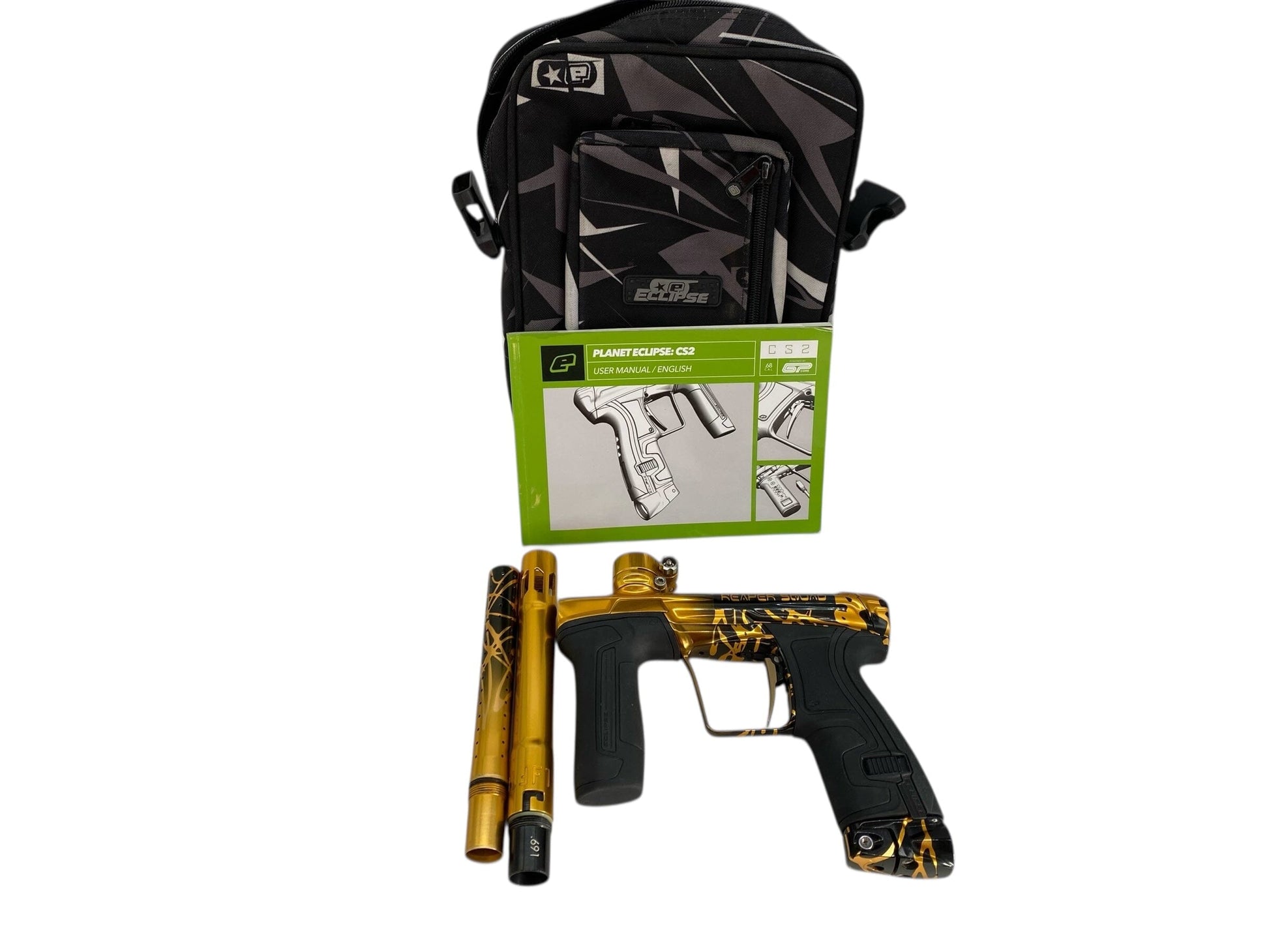 Used Planet Eclipse Cs2 Paintball Gun Orange/Black Splash Paintball Gun from CPXBrosPaintball Buy/Sell/Trade Paintball Markers, New Paintball Guns, Paintball Hoppers, Paintball Masks, and Hormesis Headbands