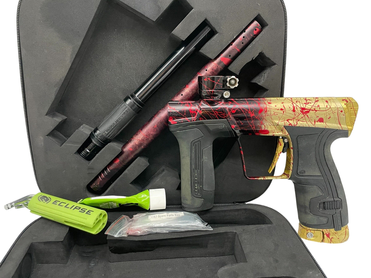 Used Planet Eclipse CS2 Pro Blood Spatter Fade Paintball Gun Paintball Gun from CPXBrosPaintball Buy/Sell/Trade Paintball Markers, New Paintball Guns, Paintball Hoppers, Paintball Masks, and Hormesis Headbands