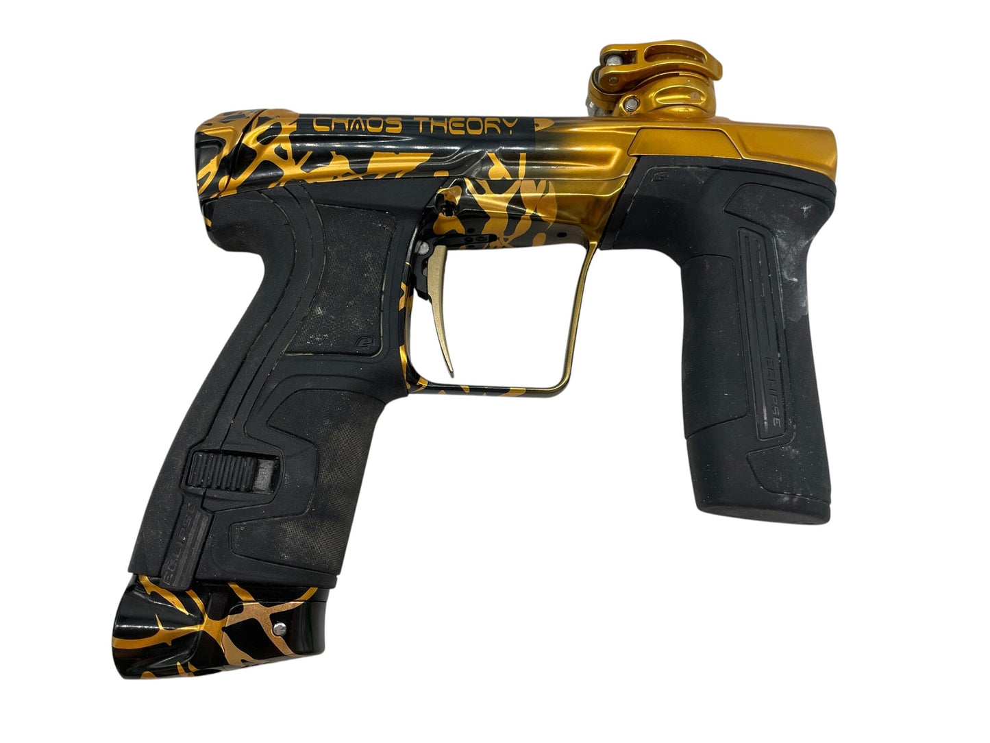 Used Planet Eclipse CS2 "Reaper Squad" Black/Gold Splash Paintball Gun Paintball Gun from CPXBrosPaintball Buy/Sell/Trade Paintball Markers, New Paintball Guns, Paintball Hoppers, Paintball Masks, and Hormesis Headbands