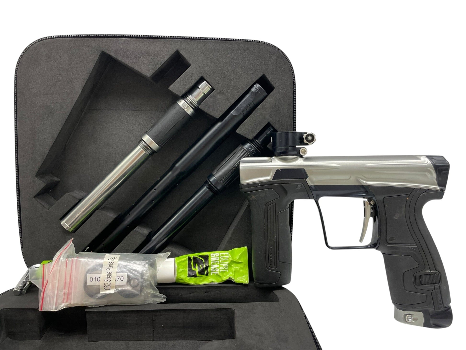 Used Planet Eclipse CS2 Silver/Black Paintball Gun Paintball Gun from CPXBrosPaintball Buy/Sell/Trade Paintball Markers, New Paintball Guns, Paintball Hoppers, Paintball Masks, and Hormesis Headbands