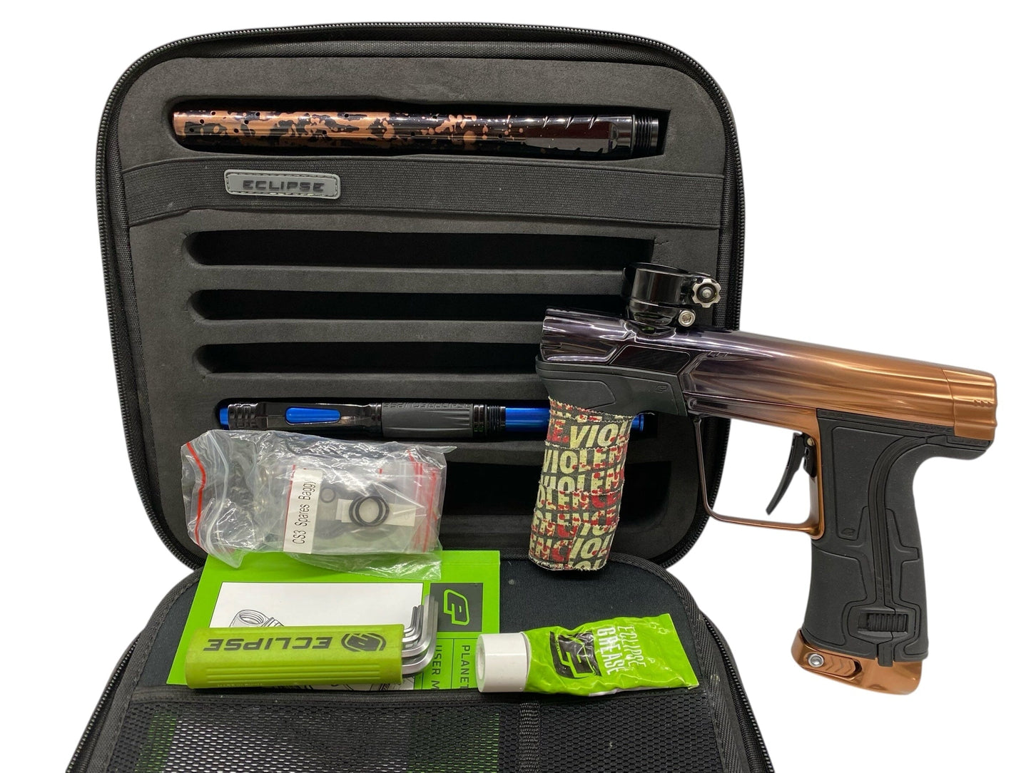 Used Planet Eclipse Cs3 Paintball Gun Orange/Black Fade Paintball Gun from CPXBrosPaintball Buy/Sell/Trade Paintball Markers, New Paintball Guns, Paintball Hoppers, Paintball Masks, and Hormesis Headbands