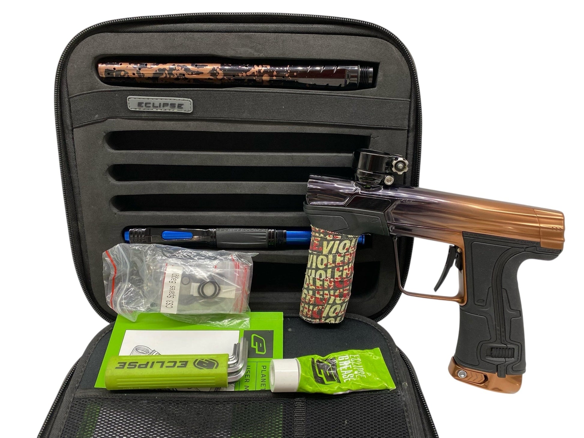 Used Planet Eclipse Cs3 Paintball Gun Orange/Black Fade Paintball Gun from CPXBrosPaintball Buy/Sell/Trade Paintball Markers, New Paintball Guns, Paintball Hoppers, Paintball Masks, and Hormesis Headbands