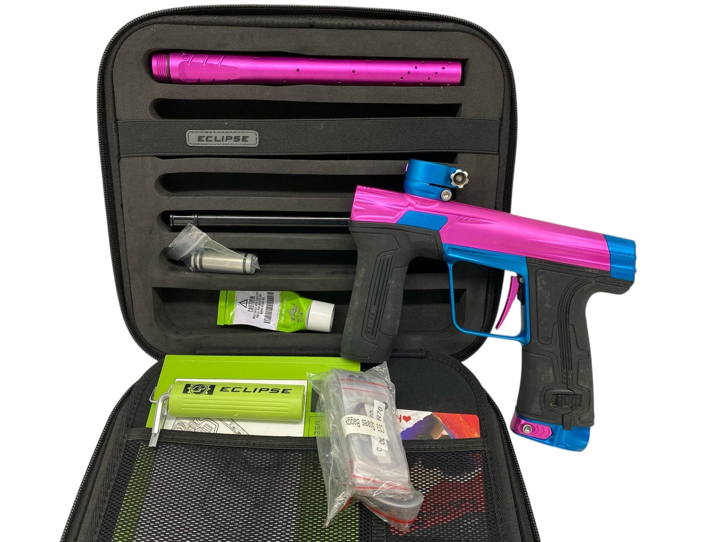 Used Planet Eclipse Cs3 Paintball Gun Pink/Blue Paintball Gun from CPXBrosPaintball Buy/Sell/Trade Paintball Markers, New Paintball Guns, Paintball Hoppers, Paintball Masks, and Hormesis Headbands
