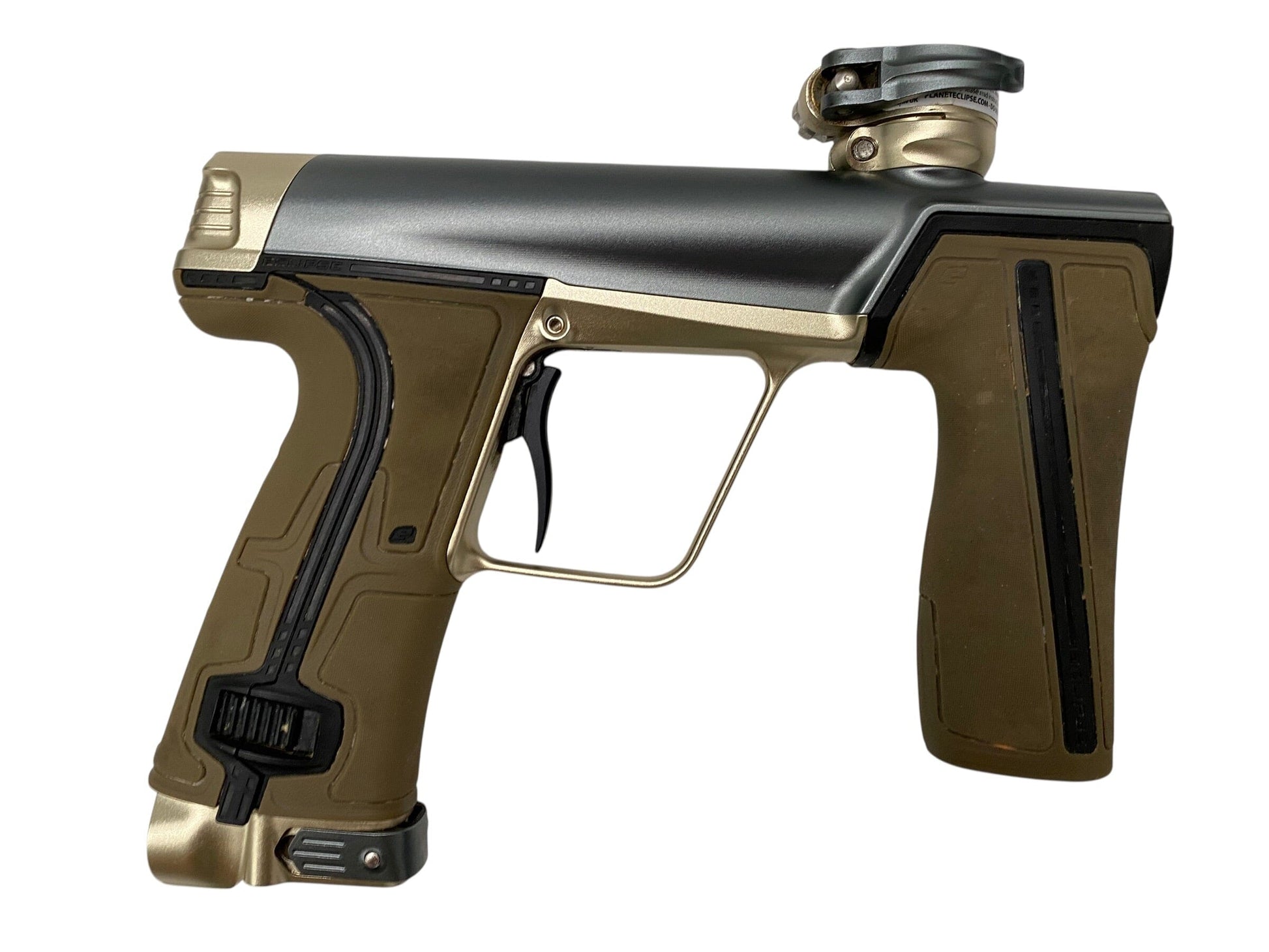 Used Planet Eclipse CS3 Pro Grey/Gold Paintball Gun Paintball Gun from CPXBrosPaintball Buy/Sell/Trade Paintball Markers, New Paintball Guns, Paintball Hoppers, Paintball Masks, and Hormesis Headbands