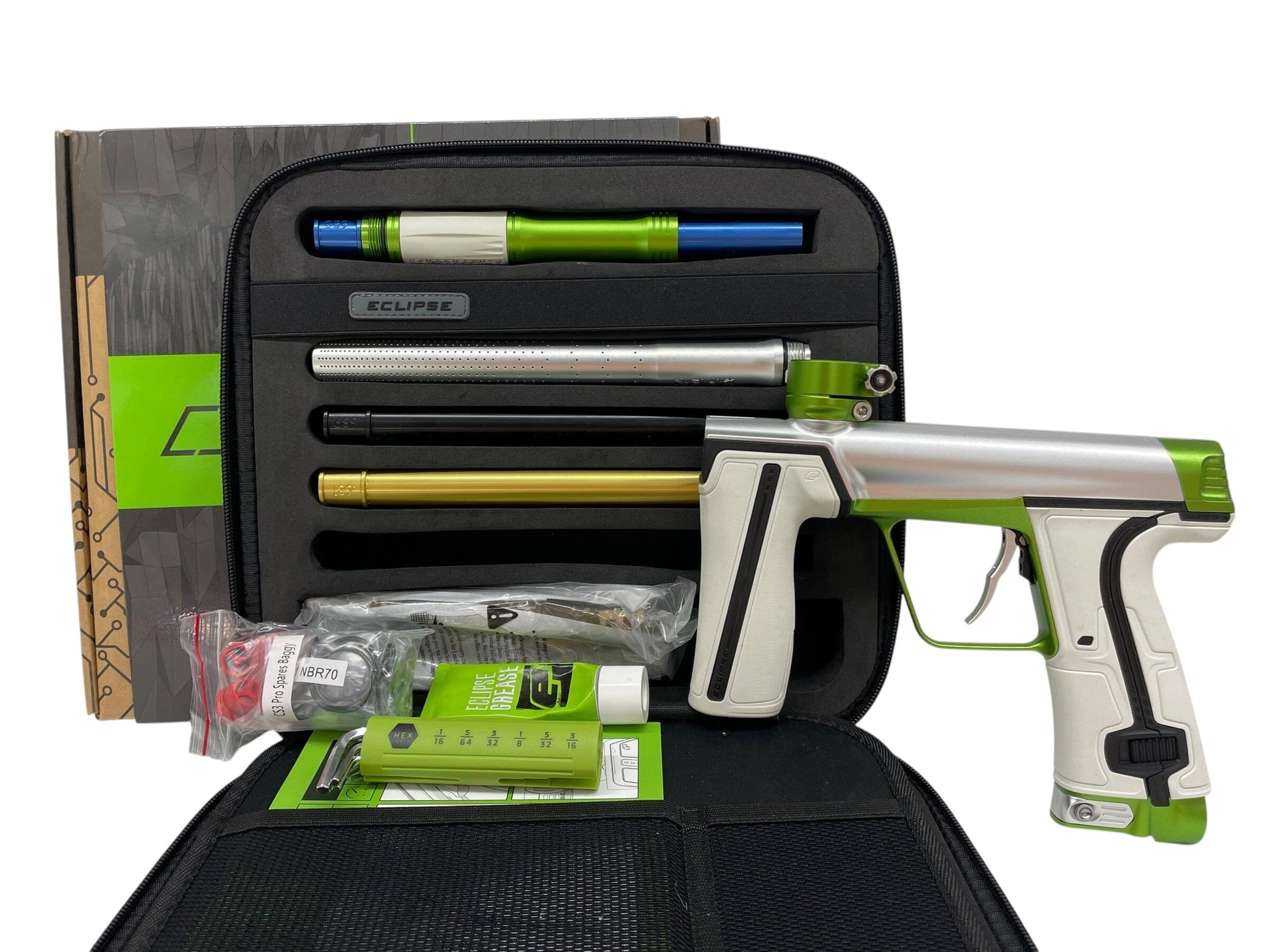 Used Planet Eclipse CS3 Pro Silver/Green Paintball Gun Paintball Gun from CPXBrosPaintball Buy/Sell/Trade Paintball Markers, New Paintball Guns, Paintball Hoppers, Paintball Masks, and Hormesis Headbands