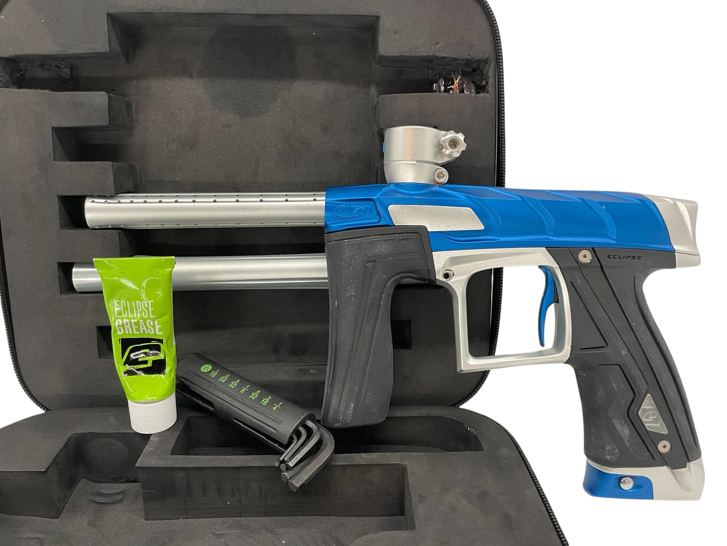 Used Planet Eclipse Dynasty Scales CS1 Blue/Silver Paintball Gun Paintball Gun from CPXBrosPaintball Buy/Sell/Trade Paintball Markers, New Paintball Guns, Paintball Hoppers, Paintball Masks, and Hormesis Headbands