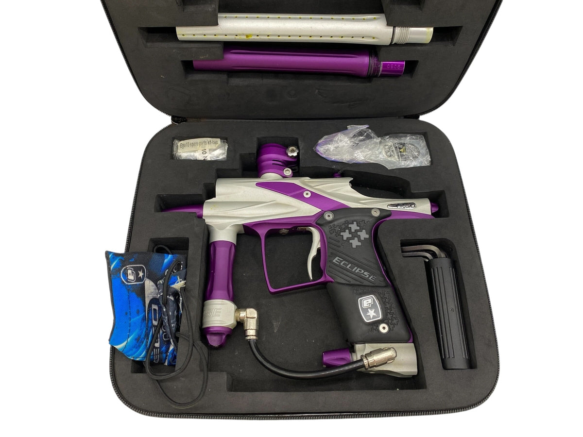 Used Planet Eclipse EGO 10 Silver/Purple Paintball Gun Paintball Gun from CPXBrosPaintball Buy/Sell/Trade Paintball Markers, New Paintball Guns, Paintball Hoppers, Paintball Masks, and Hormesis Headbands