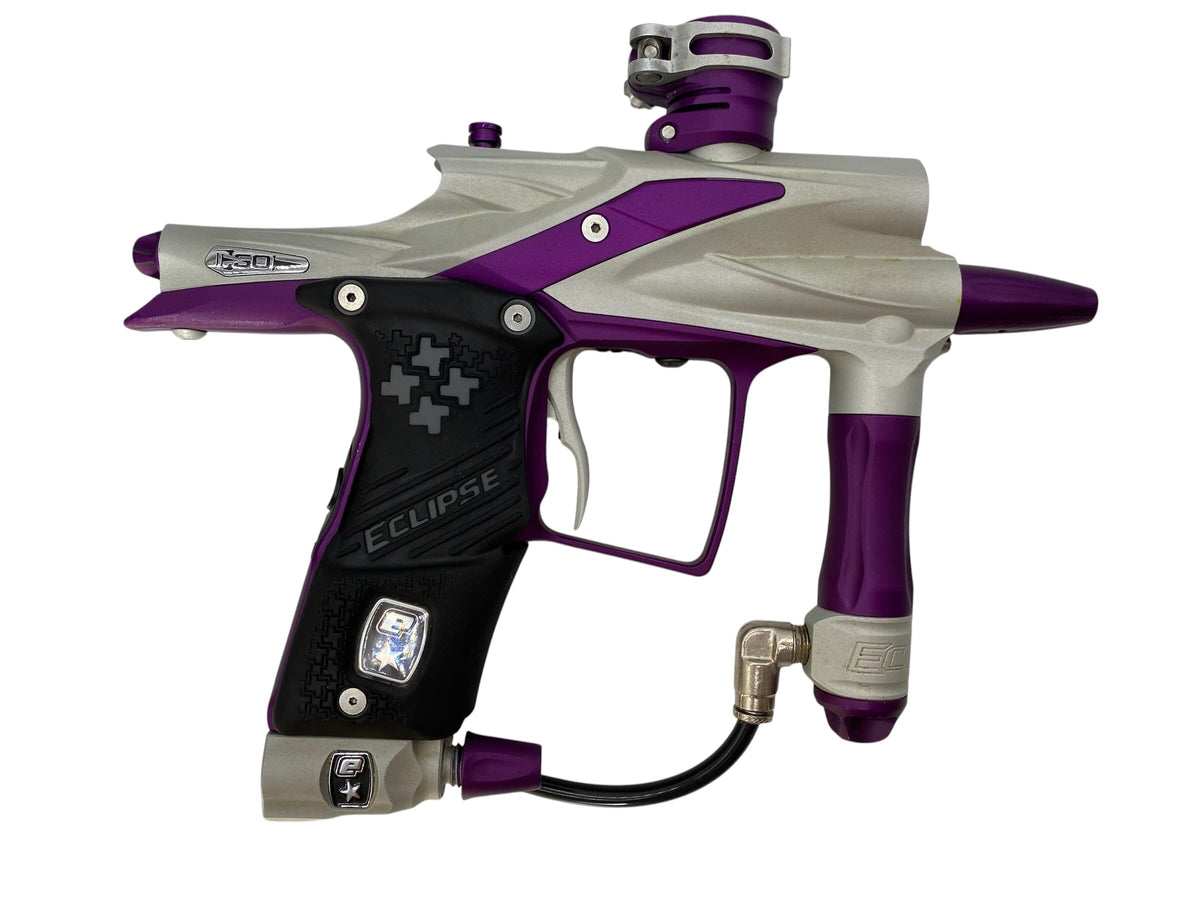 Used Planet Eclipse EGO 10 Silver/Purple Paintball Gun Paintball Gun from CPXBrosPaintball Buy/Sell/Trade Paintball Markers, New Paintball Guns, Paintball Hoppers, Paintball Masks, and Hormesis Headbands