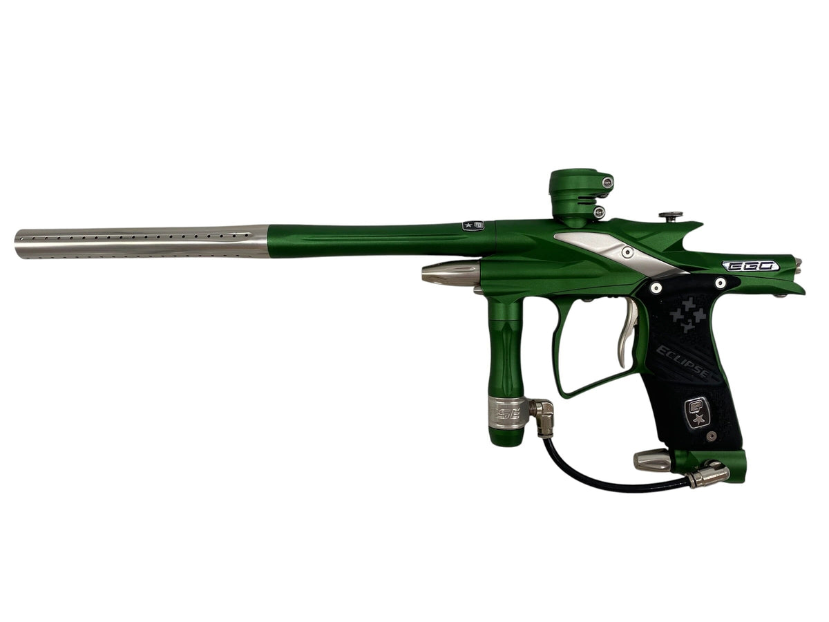 Used Planet Eclipse Ego 9 Paintball Gun Green/Silver Paintball Gun from CPXBrosPaintball Buy/Sell/Trade Paintball Markers, New Paintball Guns, Paintball Hoppers, Paintball Masks, and Hormesis Headbands