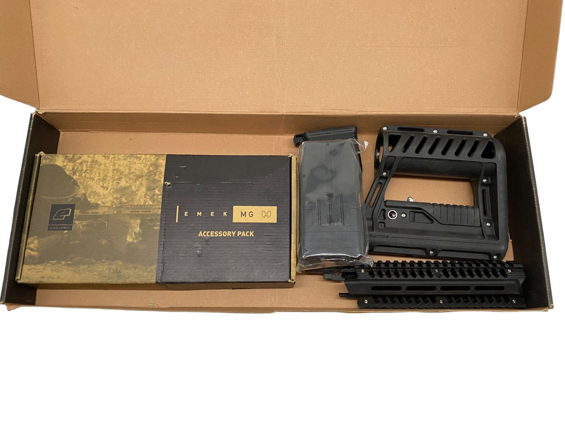 Used Planet Eclipse EMF100 Accessory Pack + Stock + Shroud Paintball Gun from CPXBrosPaintball Buy/Sell/Trade Paintball Markers, New Paintball Guns, Paintball Hoppers, Paintball Masks, and Hormesis Headbands