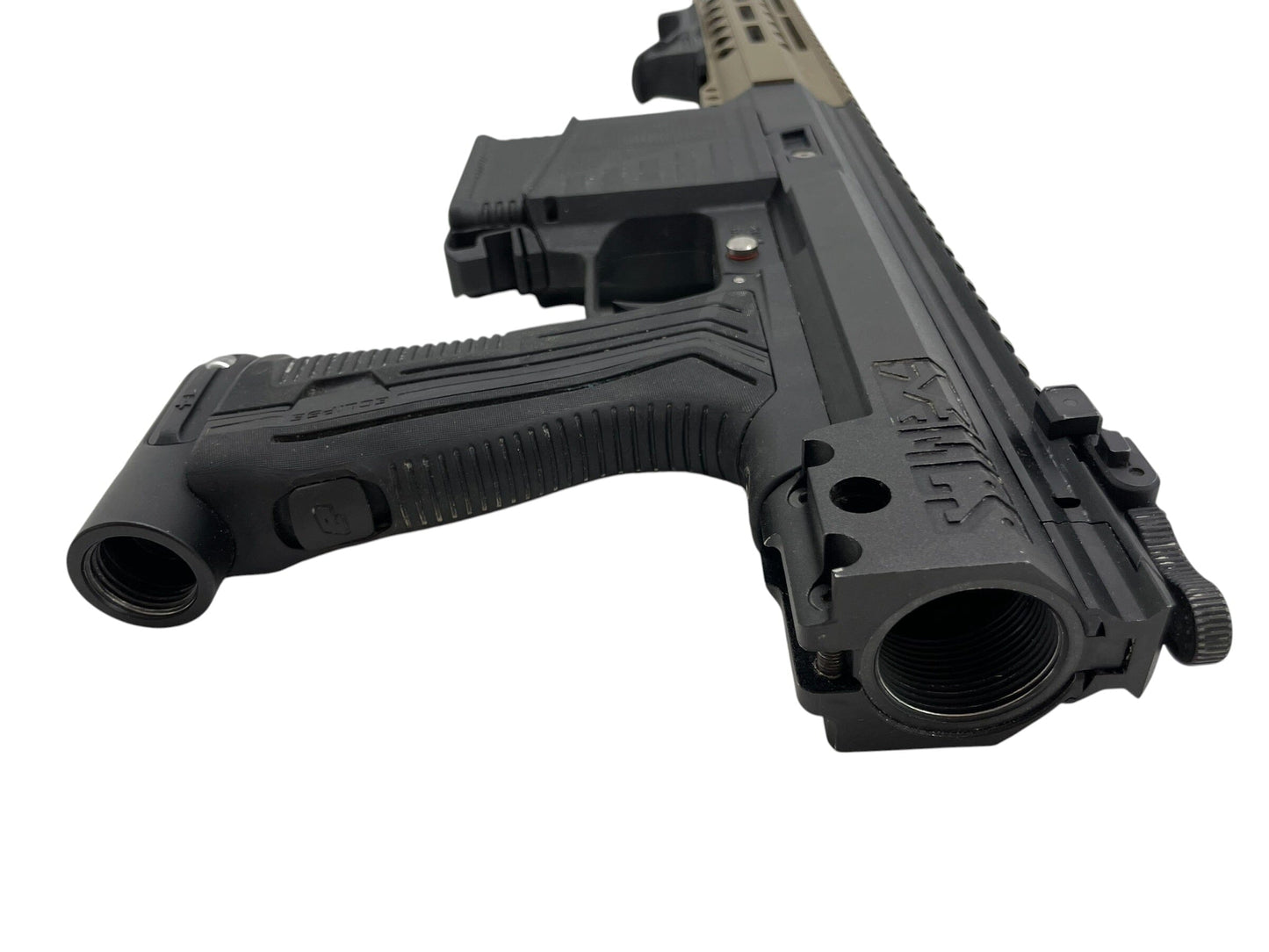 Used Planet Eclipse EMF100 Black/Tan Paintball Gun Paintball Gun from CPXBrosPaintball Buy/Sell/Trade Paintball Markers, New Paintball Guns, Paintball Hoppers, Paintball Masks, and Hormesis Headbands