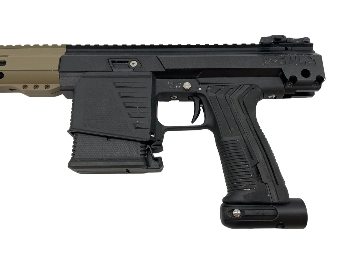 Used Planet Eclipse EMF100 Black/Tan Paintball Gun Paintball Gun from CPXBrosPaintball Buy/Sell/Trade Paintball Markers, New Paintball Guns, Paintball Hoppers, Paintball Masks, and Hormesis Headbands