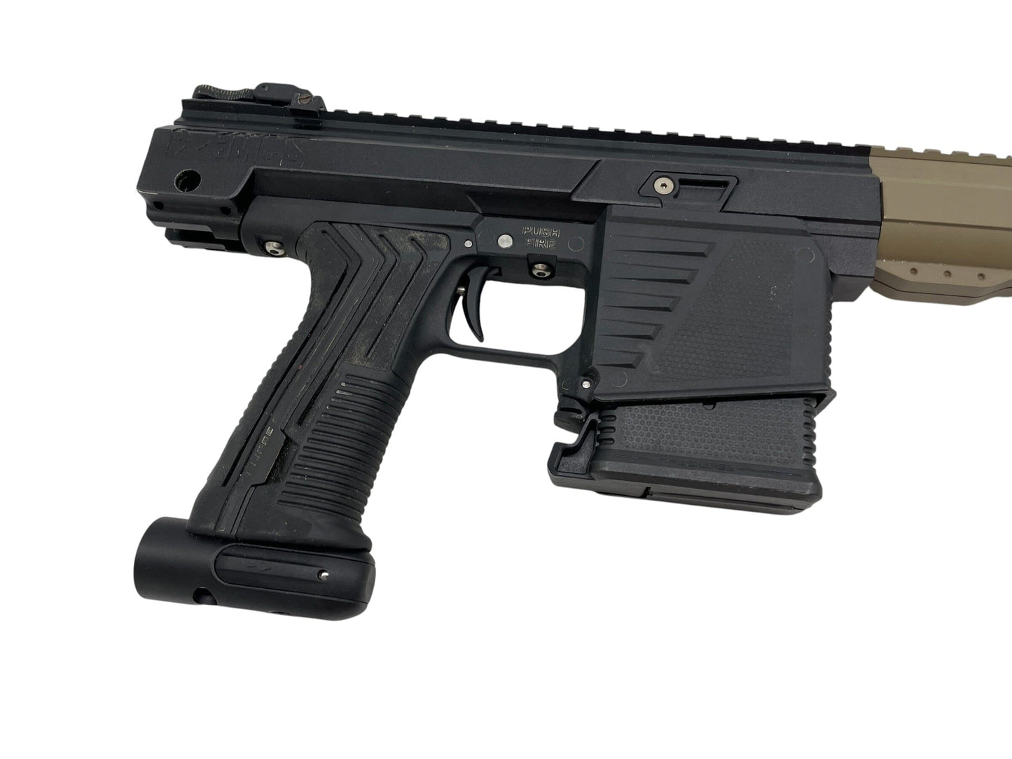 Used Planet Eclipse EMF100 Black/Tan Paintball Gun Paintball Gun from CPXBrosPaintball Buy/Sell/Trade Paintball Markers, New Paintball Guns, Paintball Hoppers, Paintball Masks, and Hormesis Headbands