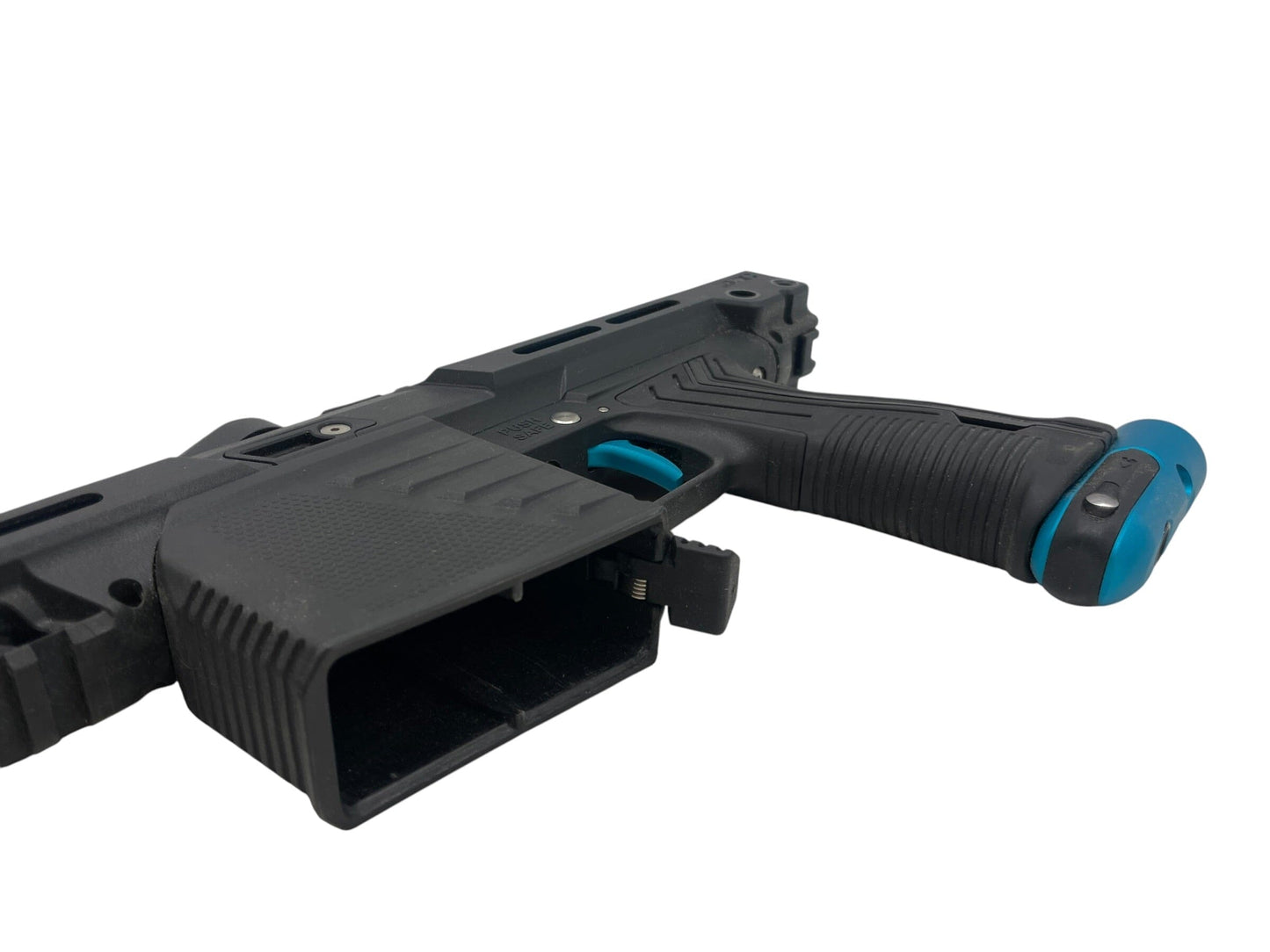 Used Planet Eclipse EMF100 Black/Teal Paintball Gun Paintball Gun from CPXBrosPaintball Buy/Sell/Trade Paintball Markers, New Paintball Guns, Paintball Hoppers, Paintball Masks, and Hormesis Headbands