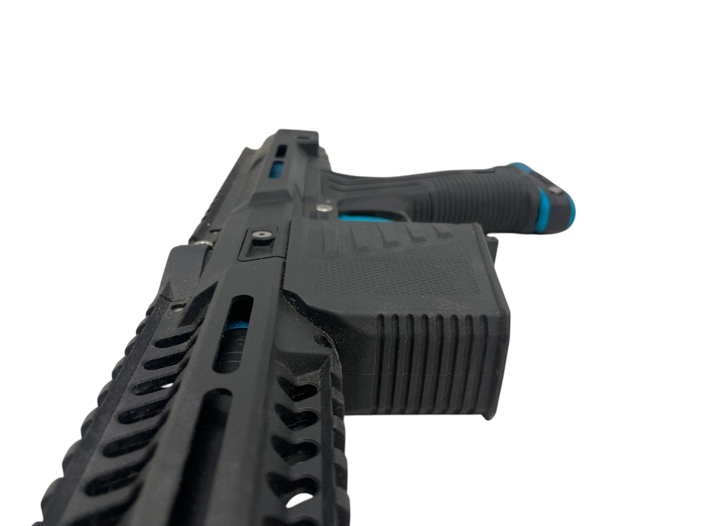 Used Planet Eclipse EMF100 Black/Teal Paintball Gun Paintball Gun from CPXBrosPaintball Buy/Sell/Trade Paintball Markers, New Paintball Guns, Paintball Hoppers, Paintball Masks, and Hormesis Headbands