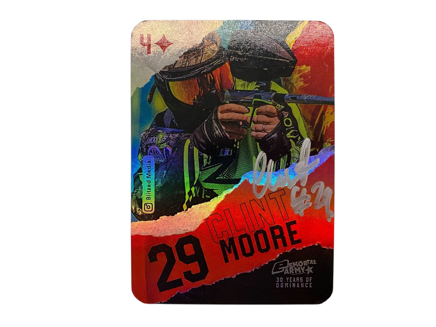 Used PLANET ECLIPSE EMORTAL TRADING CARD - 4 Of Diamonds Clint Moore SIGNED HOLO Paintball Gun from CPXBrosPaintball Buy/Sell/Trade Paintball Markers, New Paintball Guns, Paintball Hoppers, Paintball Masks, and Hormesis Headbands