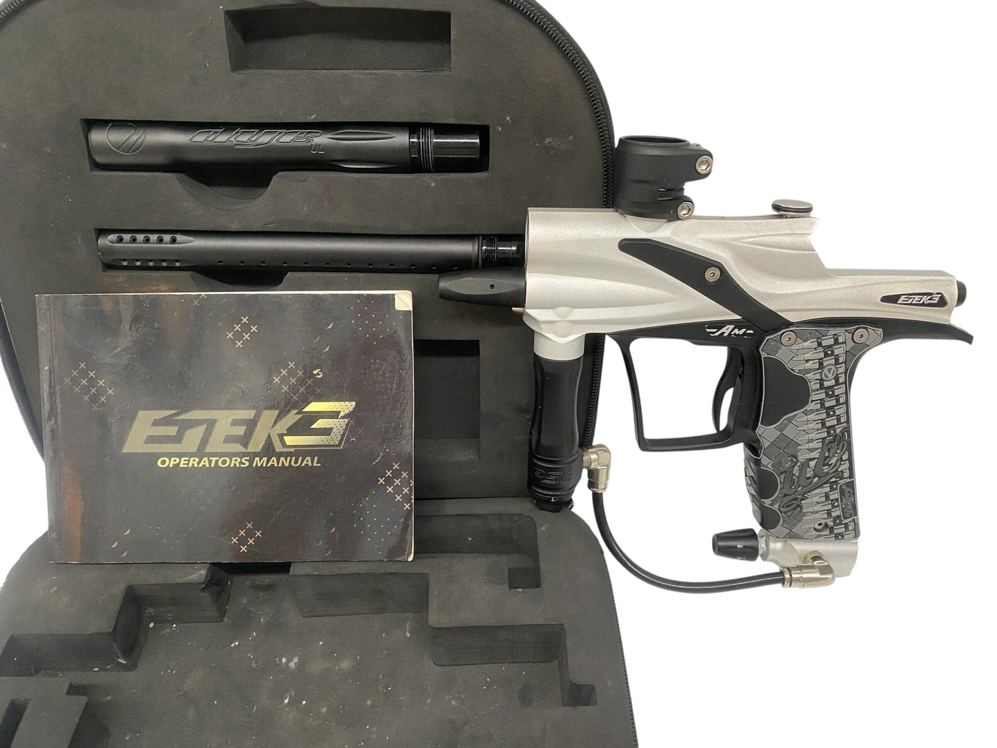 Used Planet Eclipse Etek 3 AM Silver/Black Paintball Gun Paintball Gun from CPXBrosPaintball Buy/Sell/Trade Paintball Markers, New Paintball Guns, Paintball Hoppers, Paintball Masks, and Hormesis Headbands