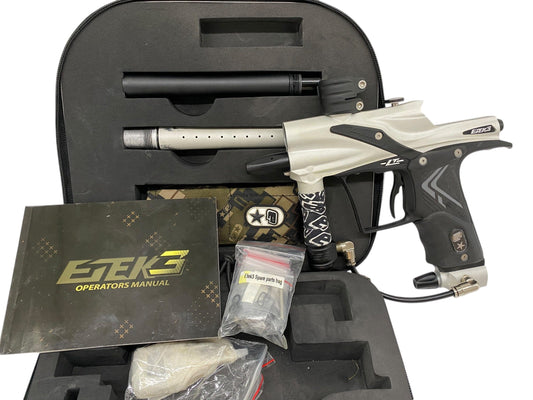 Used Planet Eclipse Etek 3 LT Silver/Grey Paintball Gun Paintball Gun from CPXBrosPaintball Buy/Sell/Trade Paintball Markers, New Paintball Guns, Paintball Hoppers, Paintball Masks, and Hormesis Headbands