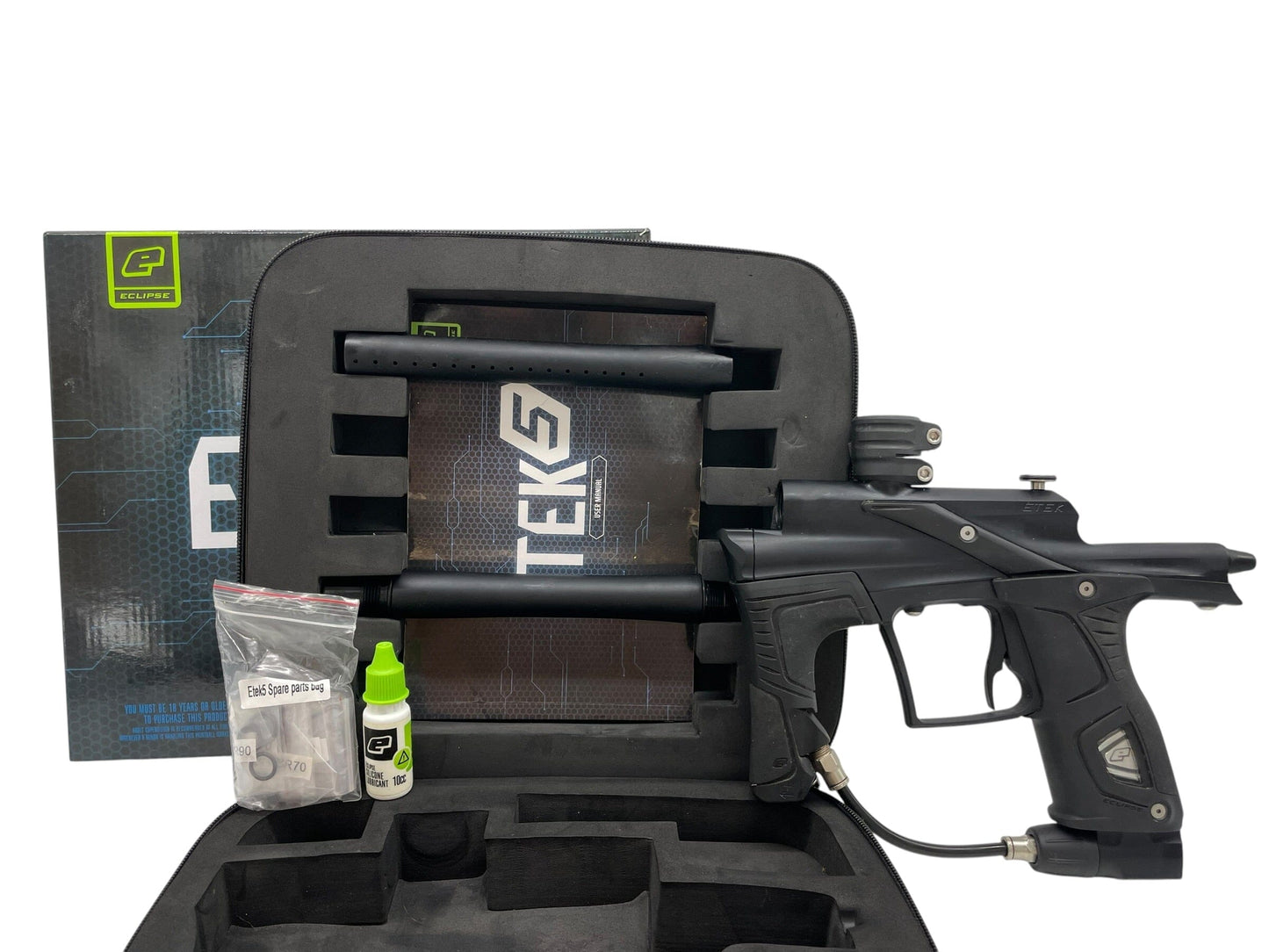 Used Planet Eclipse Etek 5 Midnight OLED Paintball Gun Paintball Gun from CPXBrosPaintball Buy/Sell/Trade Paintball Markers, New Paintball Guns, Paintball Hoppers, Paintball Masks, and Hormesis Headbands