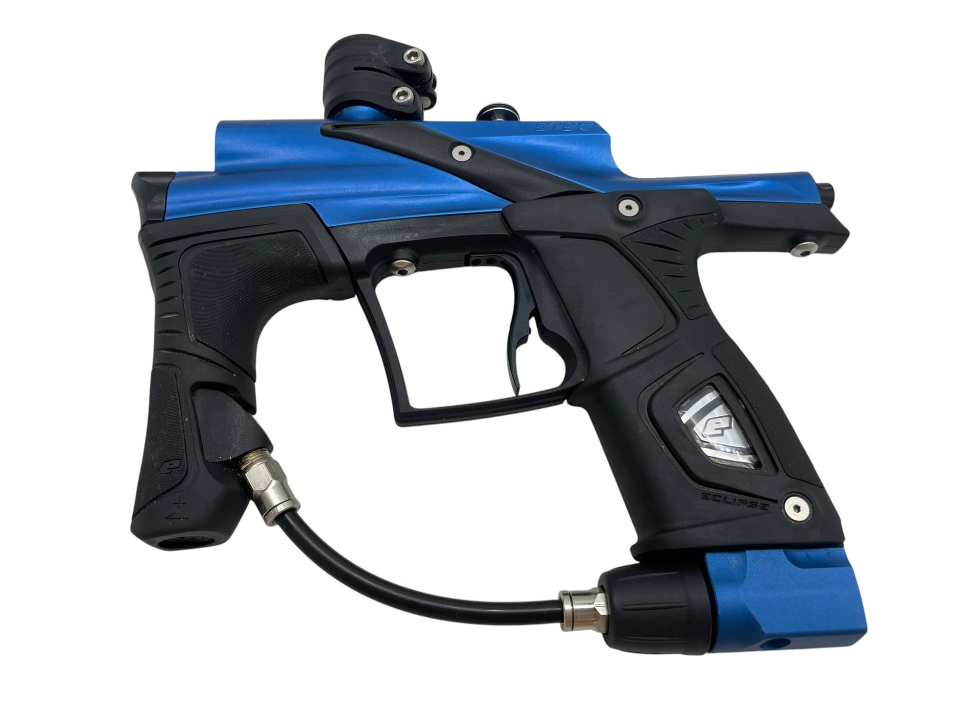 Used Planet Eclipse Etek 5 OLED Blue/Black Paintball Gun Paintball Gun from CPXBrosPaintball Buy/Sell/Trade Paintball Markers, New Paintball Guns, Paintball Hoppers, Paintball Masks, and Hormesis Headbands