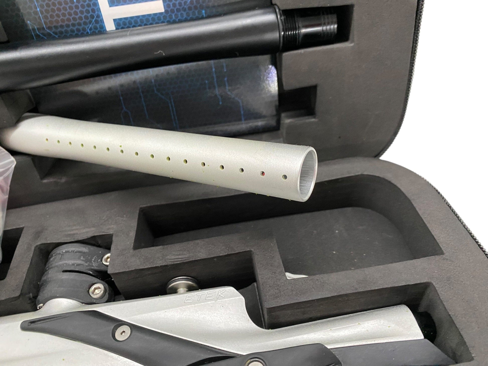Used Planet Eclipse Etek 5 OLED Silver/Black Paintball Gun Paintball Gun from CPXBrosPaintball Buy/Sell/Trade Paintball Markers, New Paintball Guns, Paintball Hoppers, Paintball Masks, and Hormesis Headbands