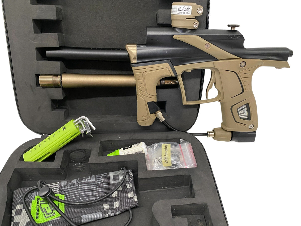 Used Planet Eclipse Etek 5 Paintball Gun Brown/Black Paintball Gun from CPXBrosPaintball Buy/Sell/Trade Paintball Markers, New Paintball Guns, Paintball Hoppers, Paintball Masks, and Hormesis Headbands