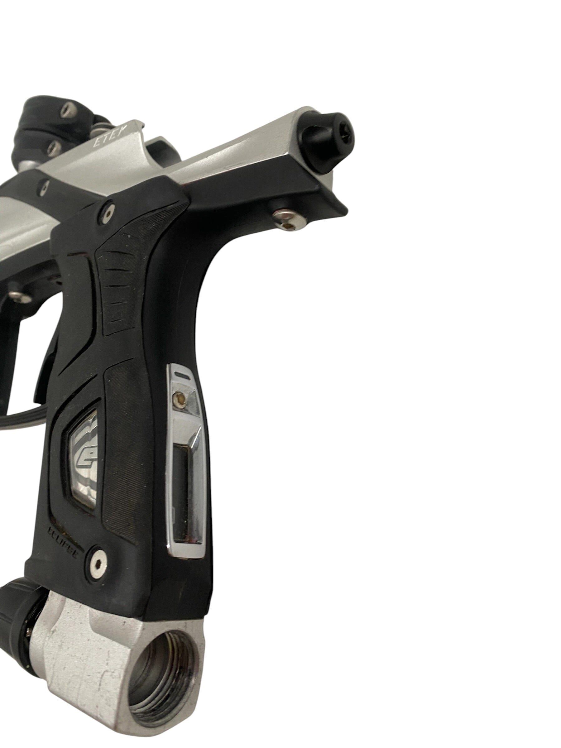 Used Planet Eclipse Etek 5 Silver / Black Paintball Gun Paintball Gun from CPXBrosPaintball Buy/Sell/Trade Paintball Markers, New Paintball Guns, Paintball Hoppers, Paintball Masks, and Hormesis Headbands