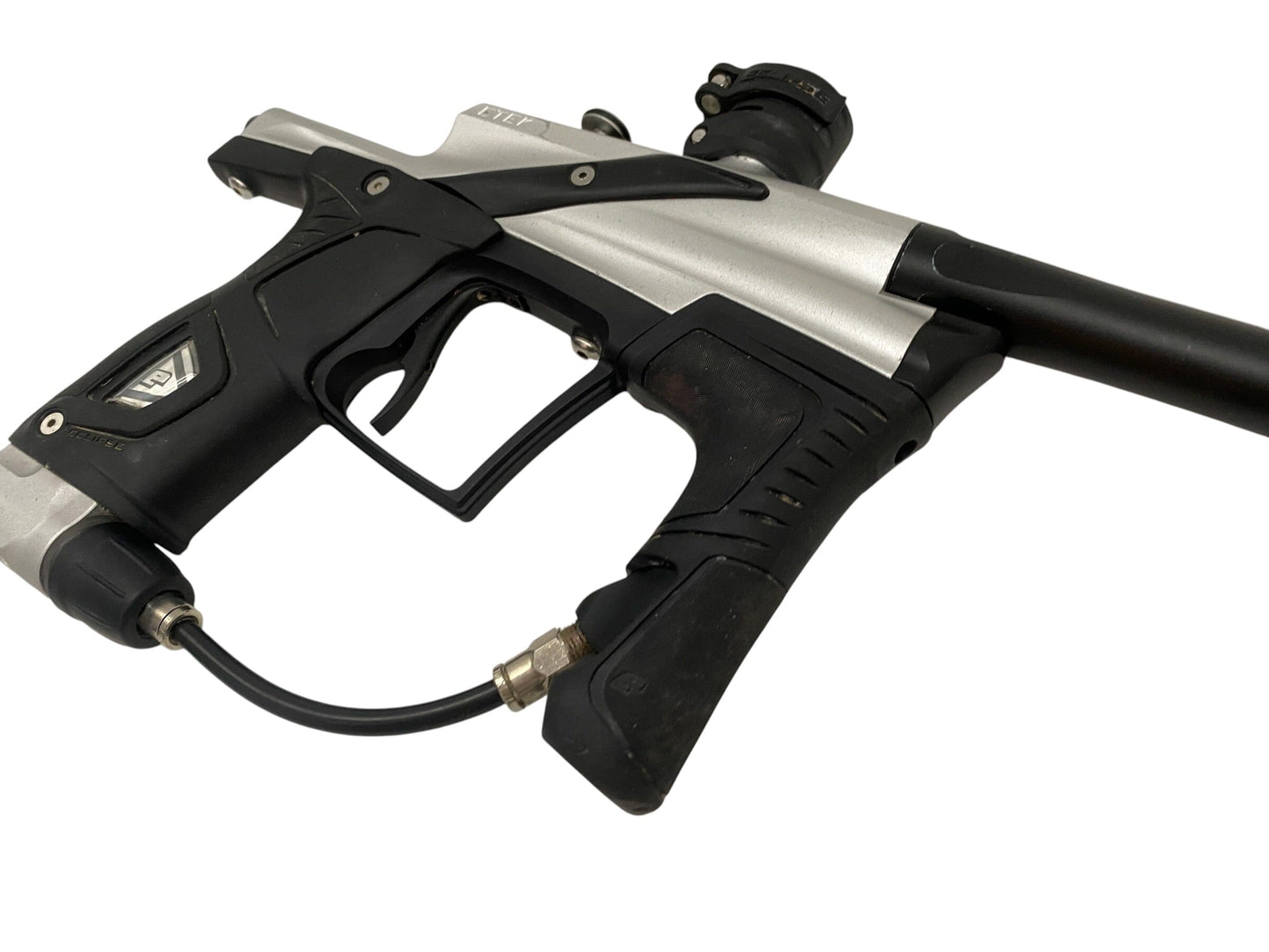 Used Planet Eclipse Etek 5 Silver / Black Paintball Gun Paintball Gun from CPXBrosPaintball Buy/Sell/Trade Paintball Markers, New Paintball Guns, Paintball Hoppers, Paintball Masks, and Hormesis Headbands