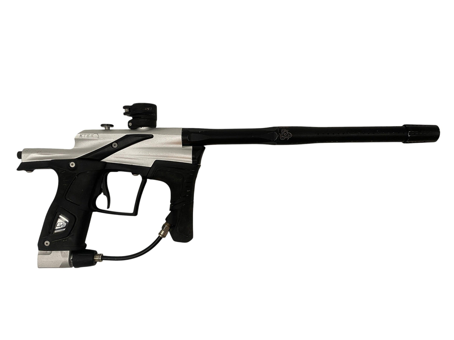 Used Planet Eclipse Etek 5 Silver / Black Paintball Gun Paintball Gun from CPXBrosPaintball Buy/Sell/Trade Paintball Markers, New Paintball Guns, Paintball Hoppers, Paintball Masks, and Hormesis Headbands