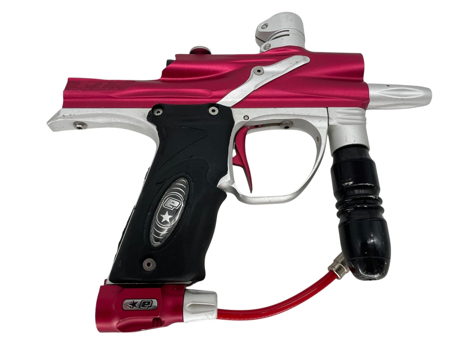 Used Planet Eclipse ETEK Red/Silver Paintball Gun Paintball Gun from CPXBrosPaintball Buy/Sell/Trade Paintball Markers, New Paintball Guns, Paintball Hoppers, Paintball Masks, and Hormesis Headbands