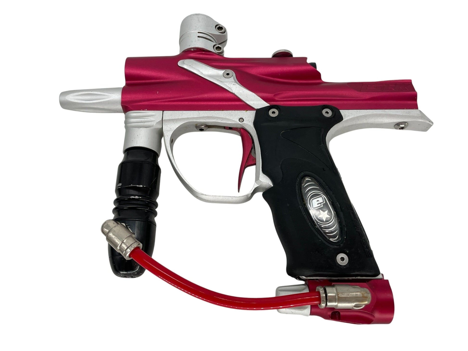 Used Planet Eclipse ETEK Red/Silver Paintball Gun Paintball Gun from CPXBrosPaintball Buy/Sell/Trade Paintball Markers, New Paintball Guns, Paintball Hoppers, Paintball Masks, and Hormesis Headbands