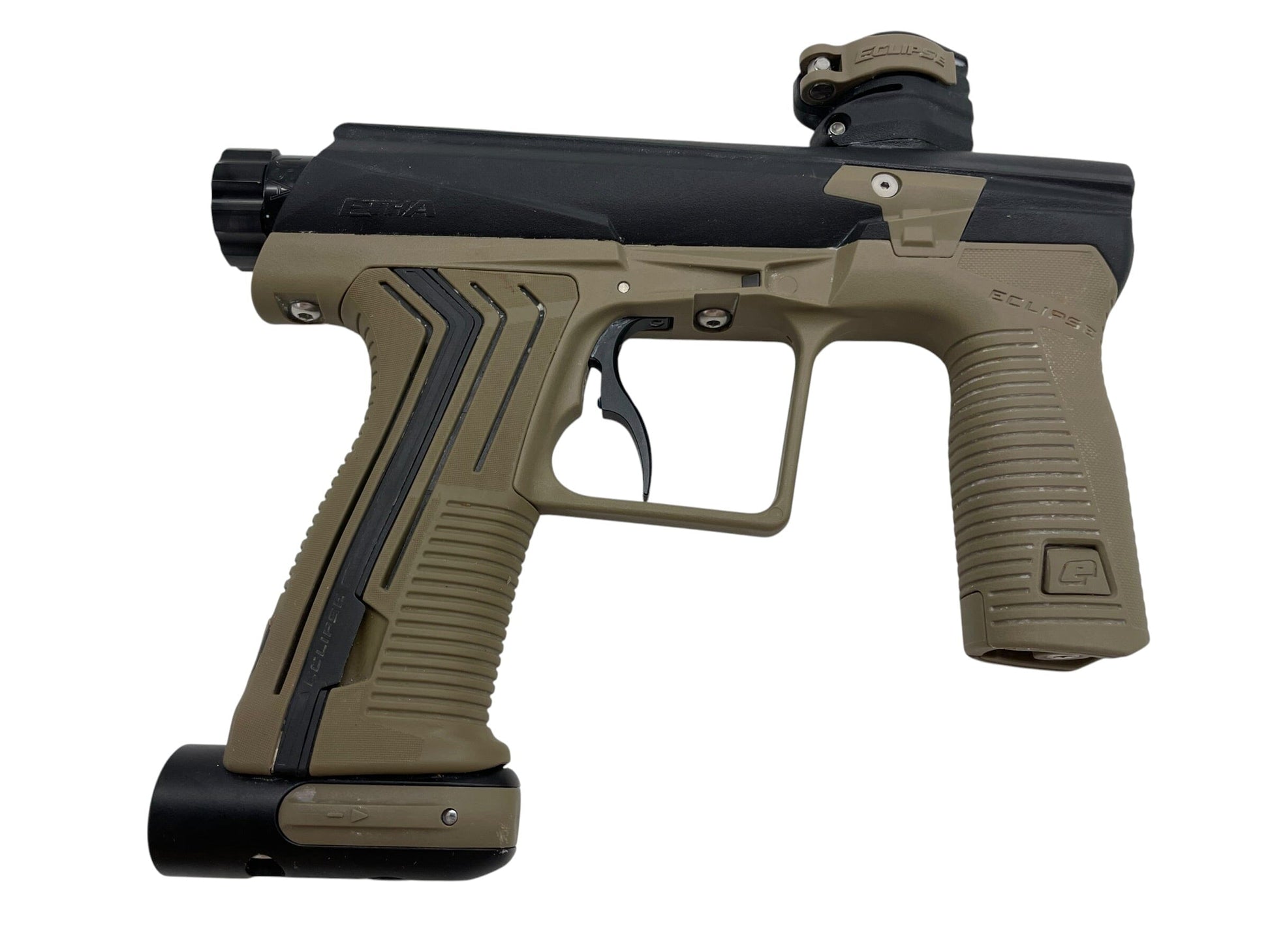 Used Planet Eclipse Etha 2 Pal Black/Tan Paintball Gun Paintball Gun from CPXBrosPaintball Buy/Sell/Trade Paintball Markers, New Paintball Guns, Paintball Hoppers, Paintball Masks, and Hormesis Headbands