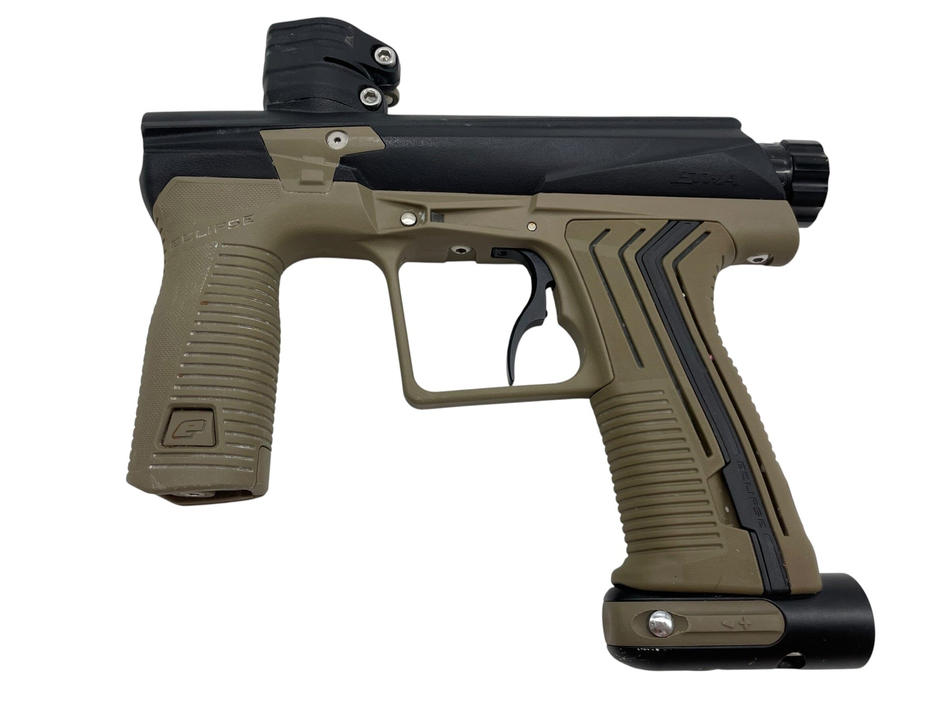 Used Planet Eclipse Etha 2 Pal Black/Tan Paintball Gun Paintball Gun from CPXBrosPaintball Buy/Sell/Trade Paintball Markers, New Paintball Guns, Paintball Hoppers, Paintball Masks, and Hormesis Headbands