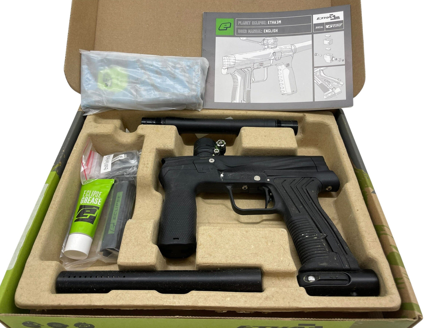 Used Planet Eclipse Etha 3m Black Paintball Gun Paintball Gun from CPXBrosPaintball Buy/Sell/Trade Paintball Markers, New Paintball Guns, Paintball Hoppers, Paintball Masks, and Hormesis Headbands