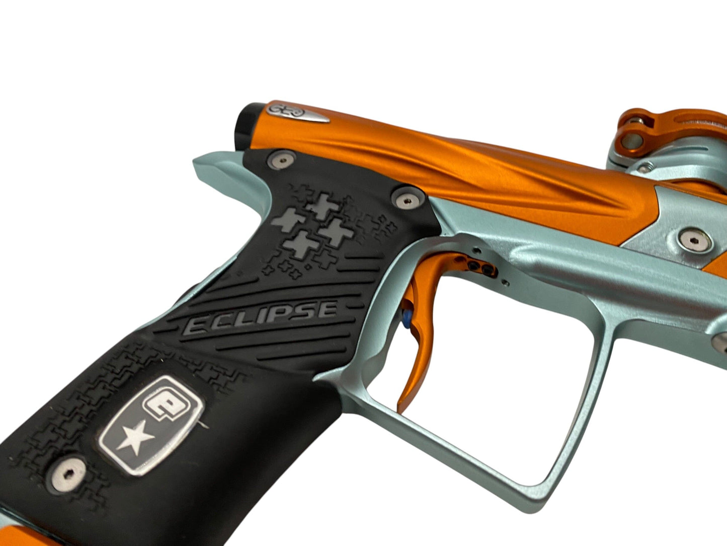Used Planet Eclipse Geo 2 Orange/Blue Paintball Gun Paintball Gun from CPXBrosPaintball Buy/Sell/Trade Paintball Markers, New Paintball Guns, Paintball Hoppers, Paintball Masks, and Hormesis Headbands