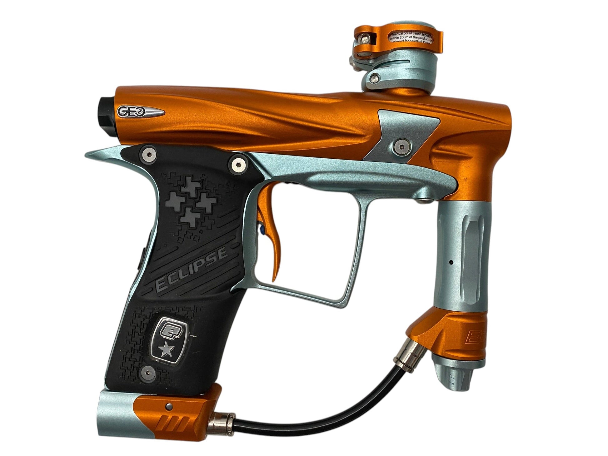 Used Planet Eclipse Geo 2 Orange/Blue Paintball Gun Paintball Gun from CPXBrosPaintball Buy/Sell/Trade Paintball Markers, New Paintball Guns, Paintball Hoppers, Paintball Masks, and Hormesis Headbands