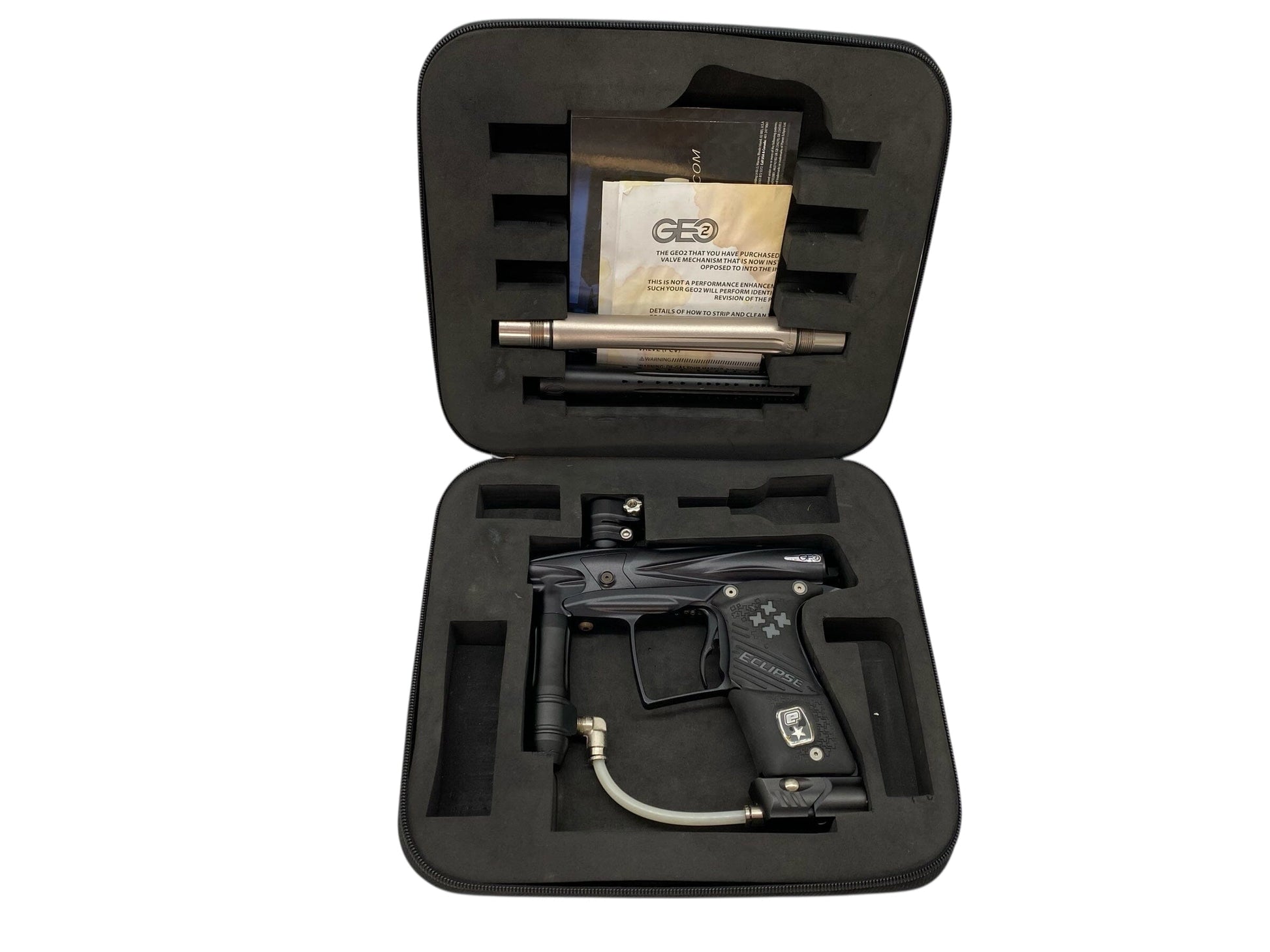 Used Planet Eclipse Geo 2 Paintball Gun Black Paintball Gun from CPXBrosPaintball Buy/Sell/Trade Paintball Markers, New Paintball Guns, Paintball Hoppers, Paintball Masks, and Hormesis Headbands