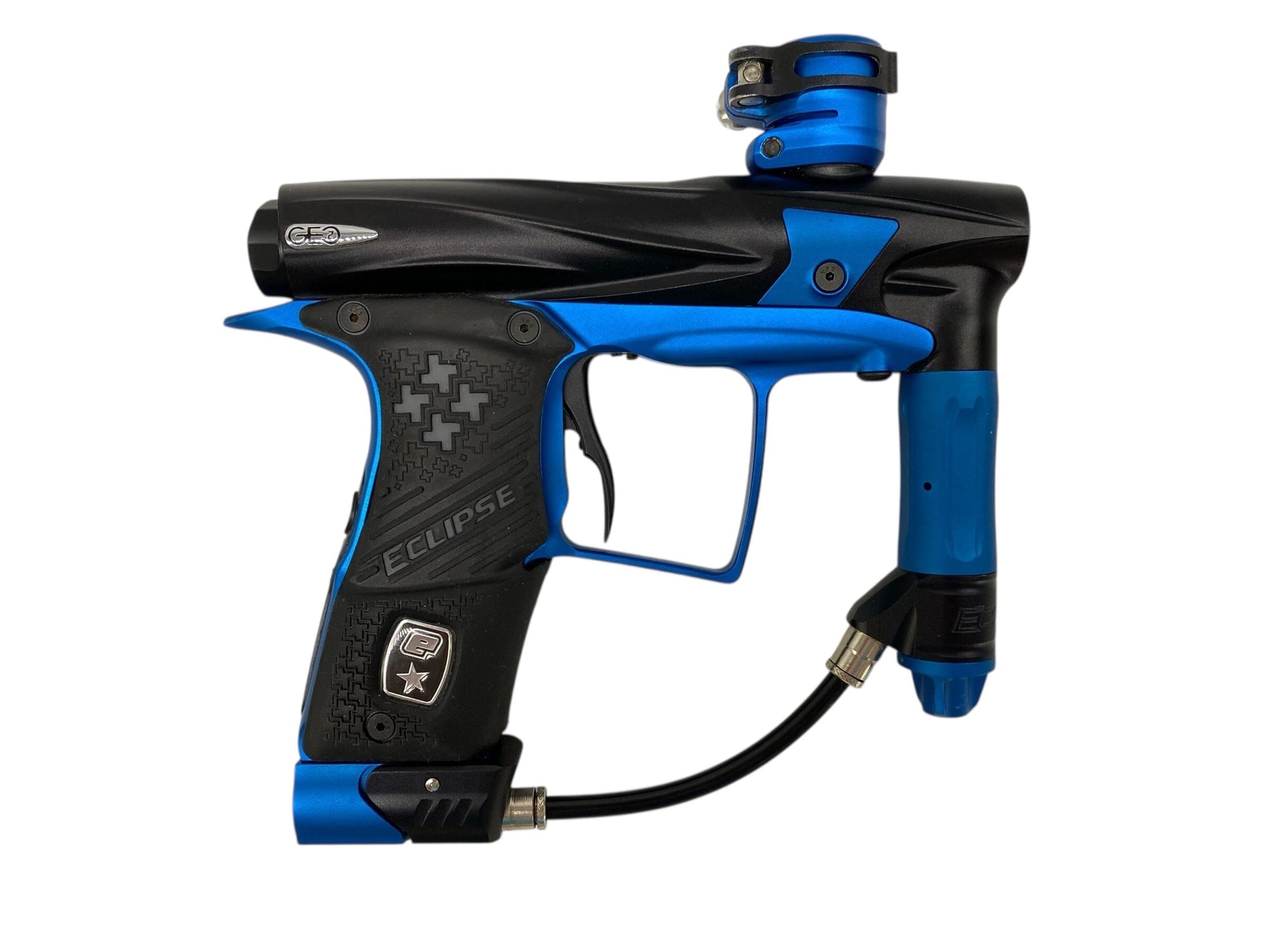 Used Planet Eclipse Geo 2.1 Paintball Gun Black/Blue Paintball Gun from CPXBrosPaintball Buy/Sell/Trade Paintball Markers, New Paintball Guns, Paintball Hoppers, Paintball Masks, and Hormesis Headbands