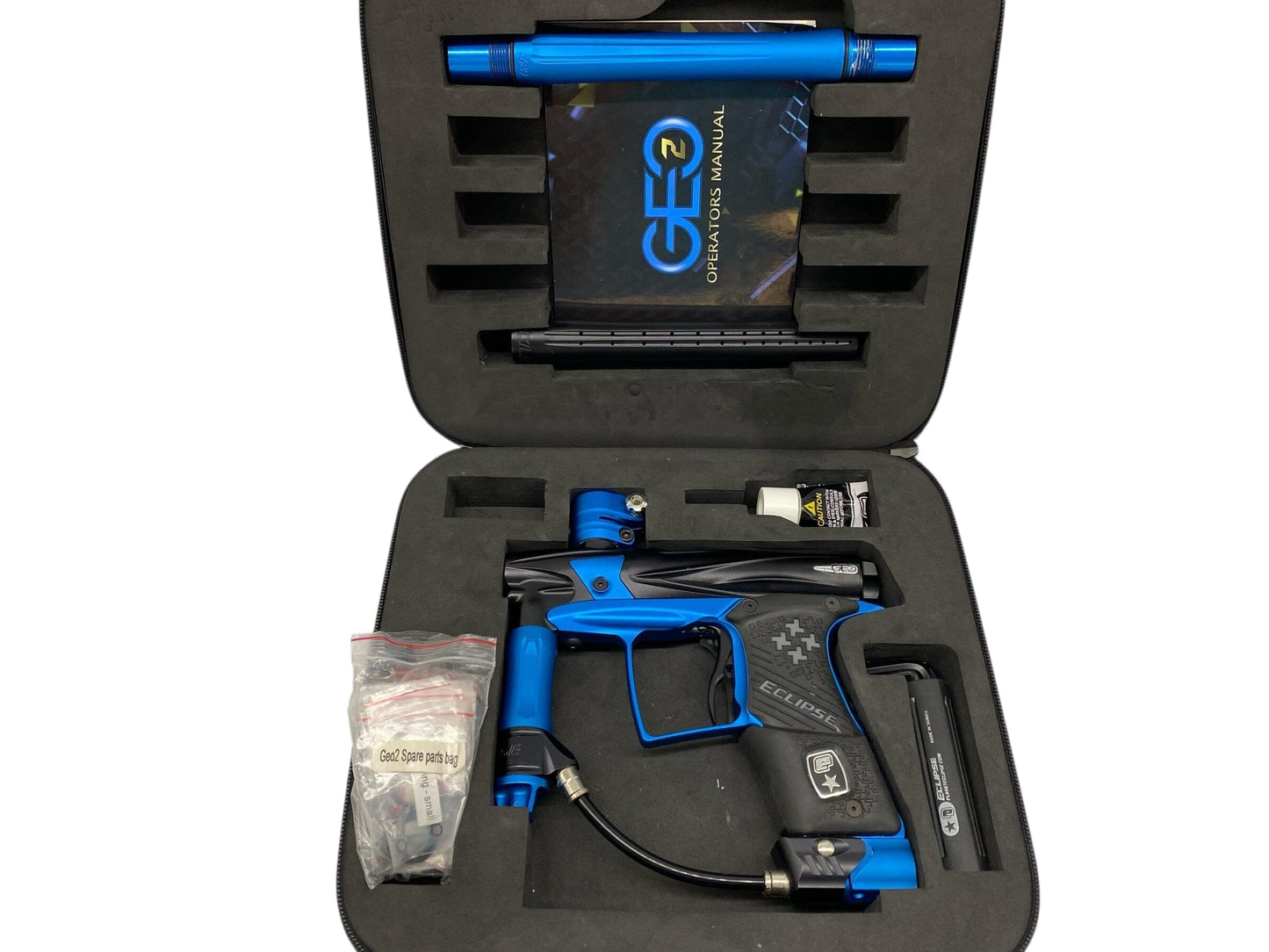 Used Planet Eclipse Geo 2.1 Paintball Gun Black/Blue Paintball Gun from CPXBrosPaintball Buy/Sell/Trade Paintball Markers, New Paintball Guns, Paintball Hoppers, Paintball Masks, and Hormesis Headbands