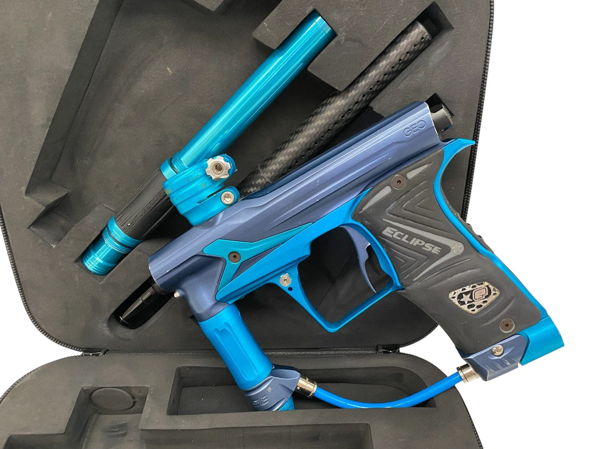 Used Planet Eclipse Geo 3 Blue/Teal Paintball Gun Paintball Gun from CPXBrosPaintball Buy/Sell/Trade Paintball Markers, New Paintball Guns, Paintball Hoppers, Paintball Masks, and Hormesis Headbands