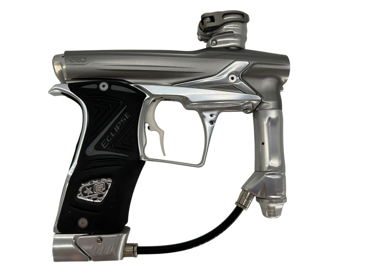 Used Planet Eclipse Geo 3 Grey/Chrome + IV Core Paintball Gun Paintball Gun from CPXBrosPaintball Buy/Sell/Trade Paintball Markers, New Paintball Guns, Paintball Hoppers, Paintball Masks, and Hormesis Headbands