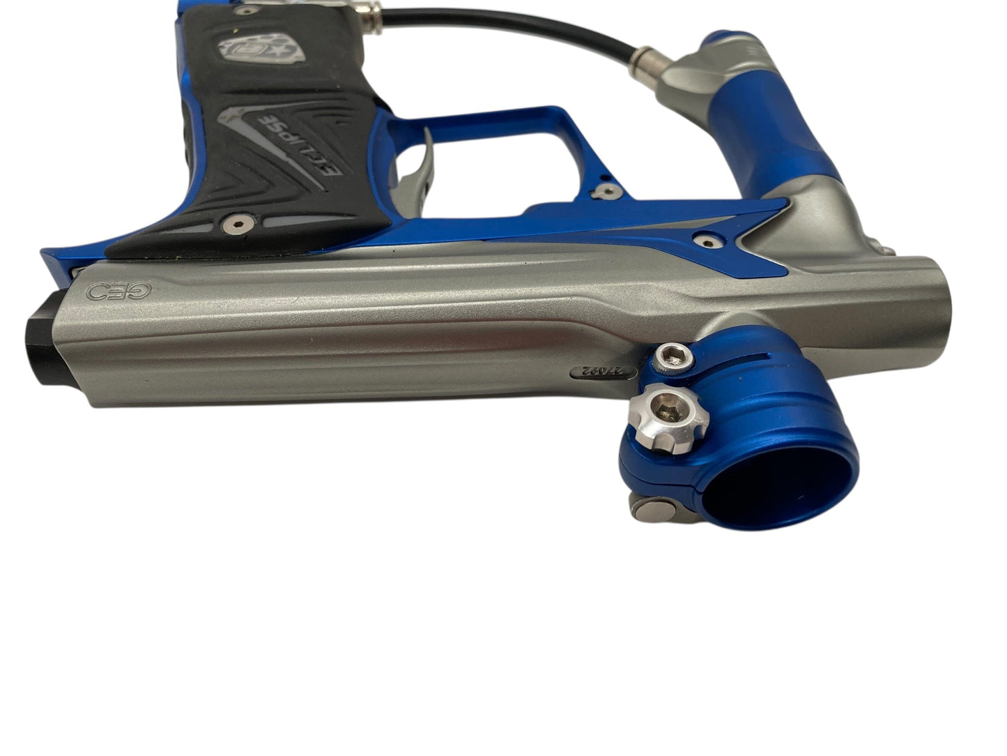 Used Planet Eclipse Geo 3 Paintball Gun Grey/Blue Paintball Gun from CPXBrosPaintball Buy/Sell/Trade Paintball Markers, New Paintball Guns, Paintball Hoppers, Paintball Masks, and Hormesis Headbands