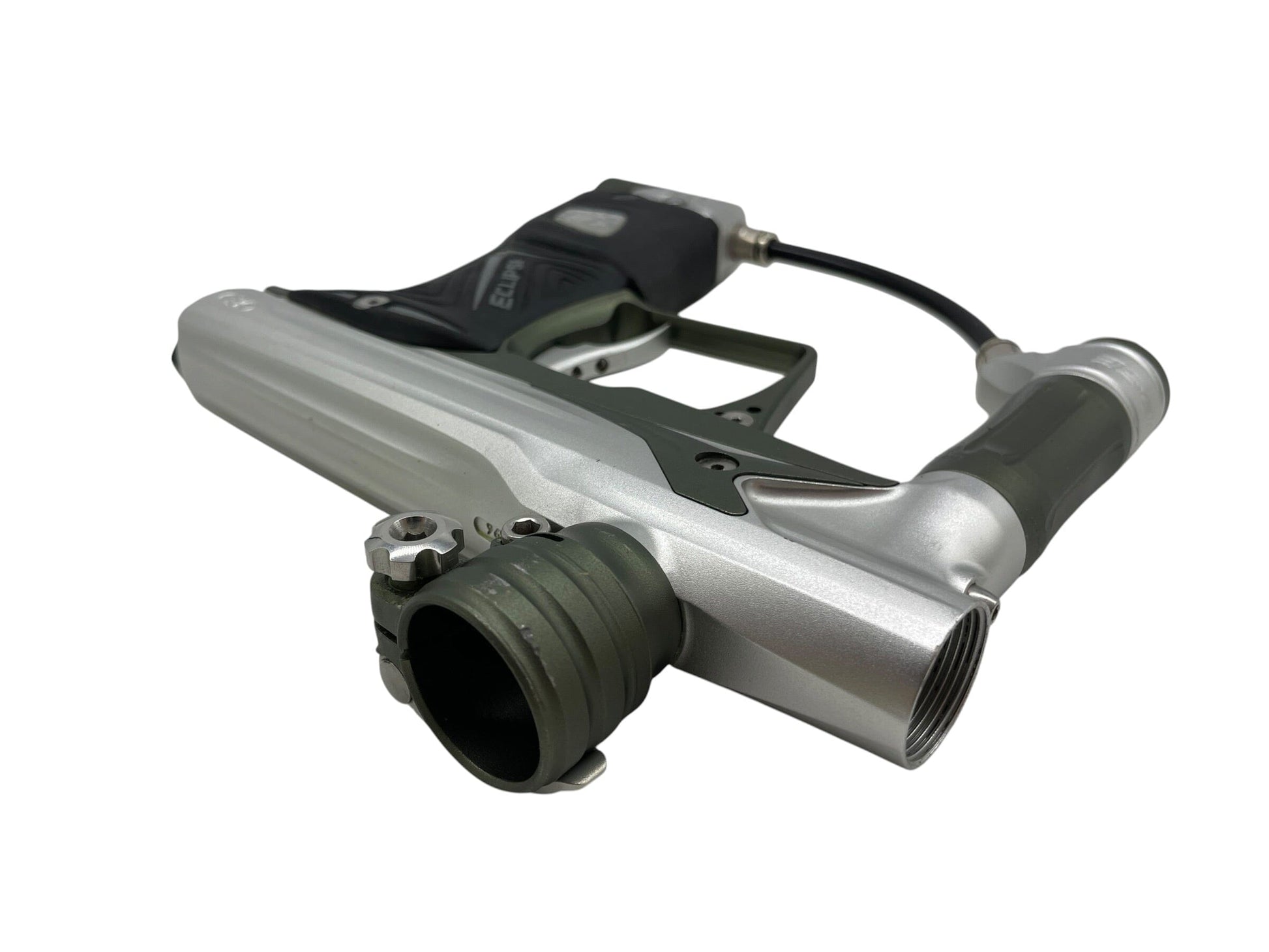 Used Planet Eclipse Geo 3 Silver/Olive GreenPaintball Gun Paintball Gun from CPXBrosPaintball Buy/Sell/Trade Paintball Markers, New Paintball Guns, Paintball Hoppers, Paintball Masks, and Hormesis Headbands