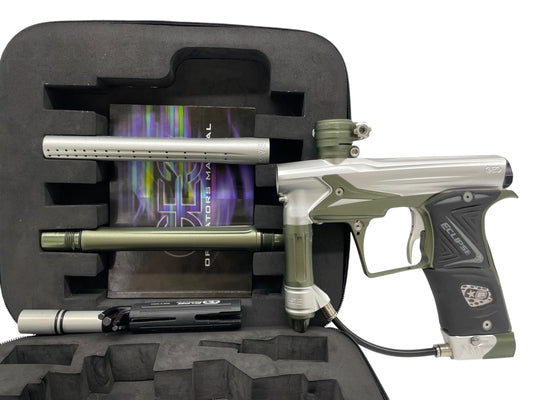 Used Planet Eclipse Geo 3 Silver/Olive GreenPaintball Gun Paintball Gun from CPXBrosPaintball Buy/Sell/Trade Paintball Markers, New Paintball Guns, Paintball Hoppers, Paintball Masks, and Hormesis Headbands