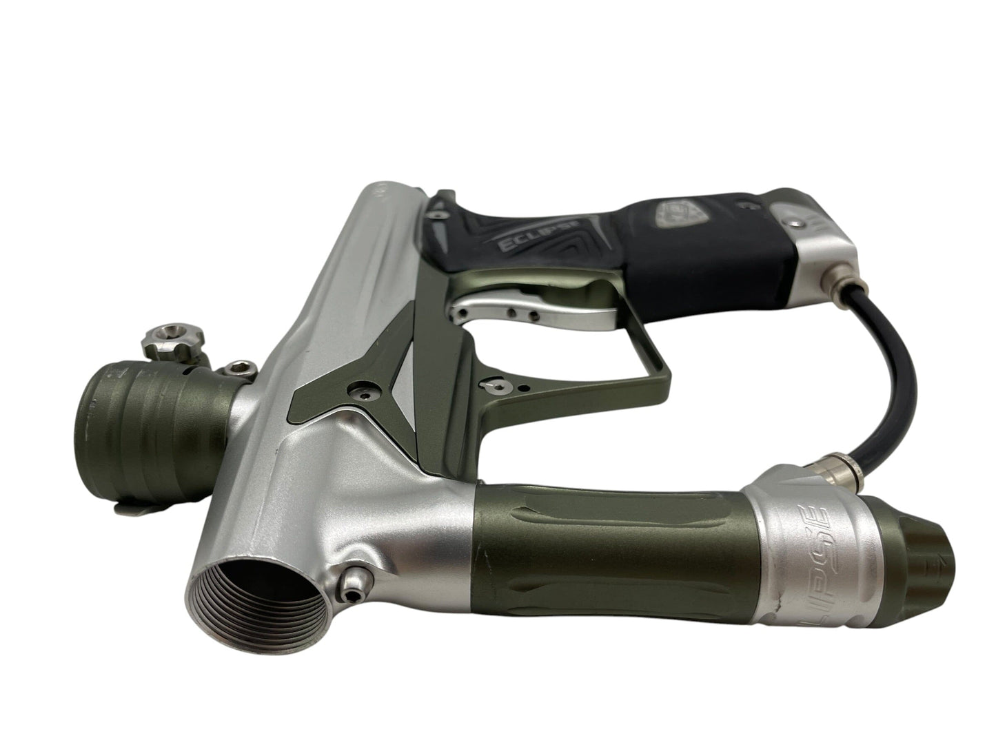 Used Planet Eclipse Geo 3 Silver/Olive GreenPaintball Gun Paintball Gun from CPXBrosPaintball Buy/Sell/Trade Paintball Markers, New Paintball Guns, Paintball Hoppers, Paintball Masks, and Hormesis Headbands