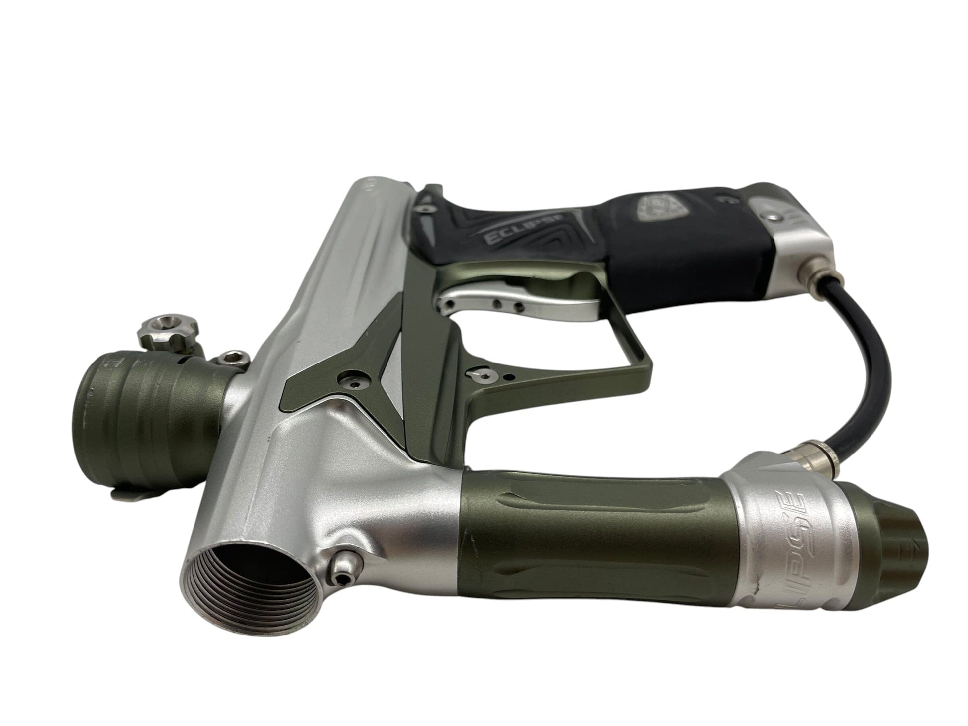 Used Planet Eclipse Geo 3 Silver/Olive GreenPaintball Gun Paintball Gun from CPXBrosPaintball Buy/Sell/Trade Paintball Markers, New Paintball Guns, Paintball Hoppers, Paintball Masks, and Hormesis Headbands