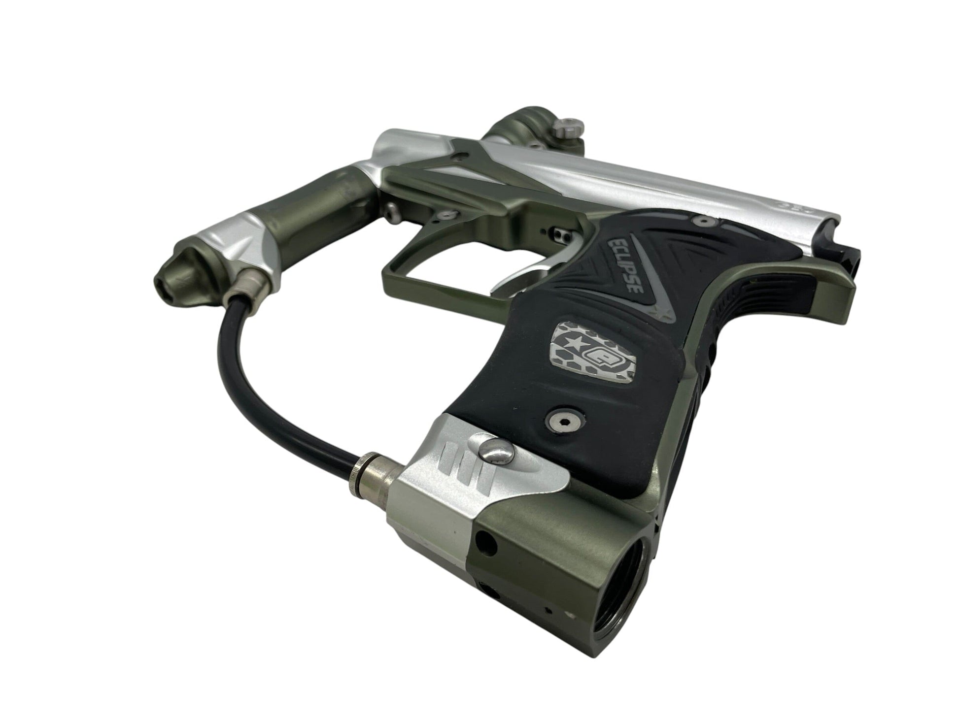 Used Planet Eclipse Geo 3 Silver/Olive GreenPaintball Gun Paintball Gun from CPXBrosPaintball Buy/Sell/Trade Paintball Markers, New Paintball Guns, Paintball Hoppers, Paintball Masks, and Hormesis Headbands