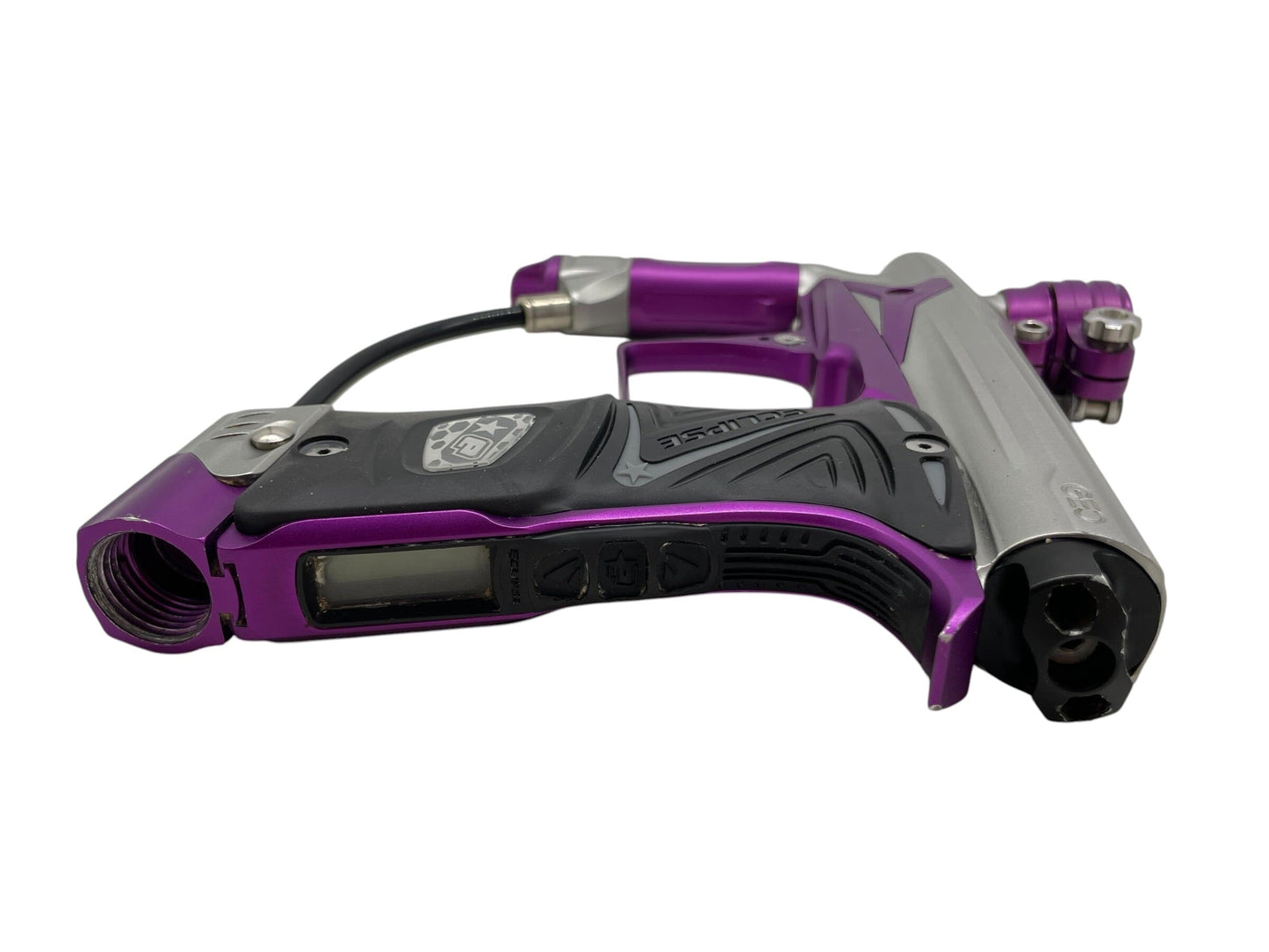 Used Planet Eclipse Geo 3 Silver/Purple Paintball Gun Paintball Gun from CPXBrosPaintball Buy/Sell/Trade Paintball Markers, New Paintball Guns, Paintball Hoppers, Paintball Masks, and Hormesis Headbands