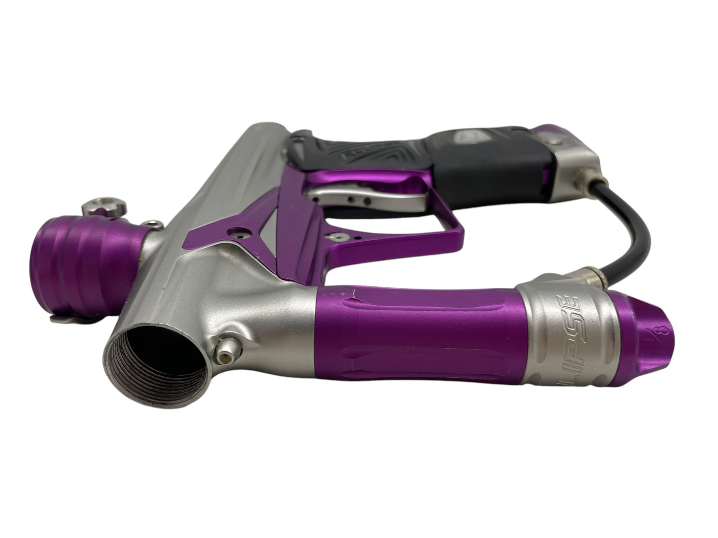 Used Planet Eclipse Geo 3 Silver/Purple Paintball Gun Paintball Gun from CPXBrosPaintball Buy/Sell/Trade Paintball Markers, New Paintball Guns, Paintball Hoppers, Paintball Masks, and Hormesis Headbands